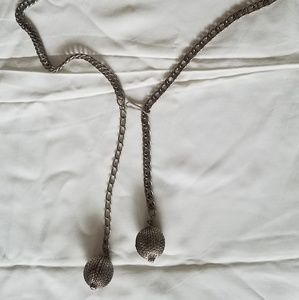 Vintage Adjustable Chainlink Belt Ball Silver